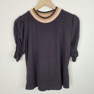 Dolan Black Puff Sleeve Shrit Small